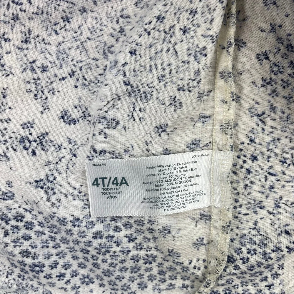 Oshkosh B'gosh Kids Girls Denim Patchwork‎ Floral Dress Blue Size 4T